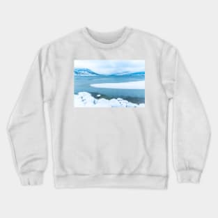 Ice and Snow on Okanagan Lake and Mountains Crewneck Sweatshirt